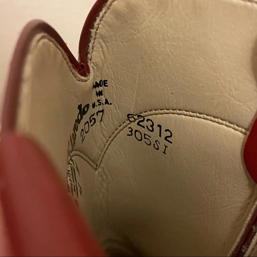 LAREDO 62312  Red Leather Roper Western Cowboy Boots - Picture 9 of 10